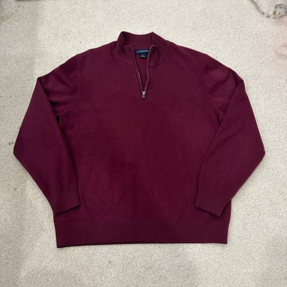 Lands’ End Burgundy Quarter Zip